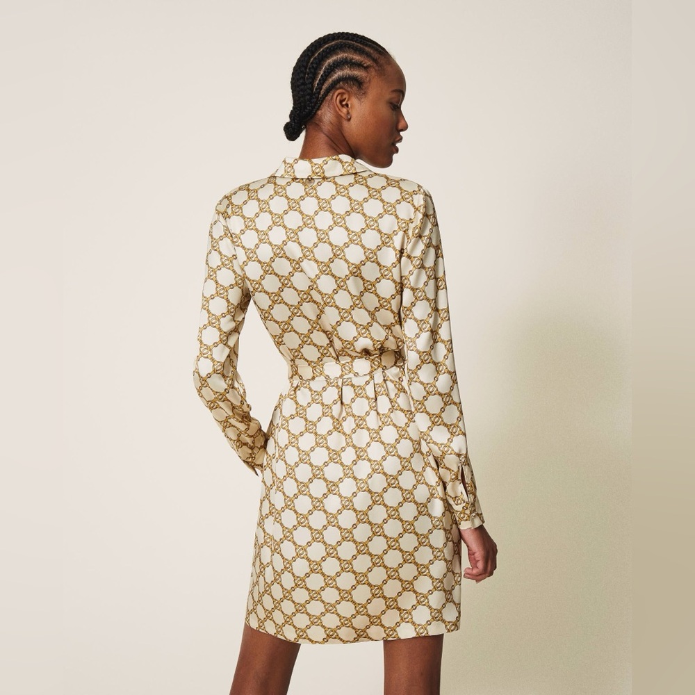 ✨ Michael Kors Chain Print Shirt Dress – XS
